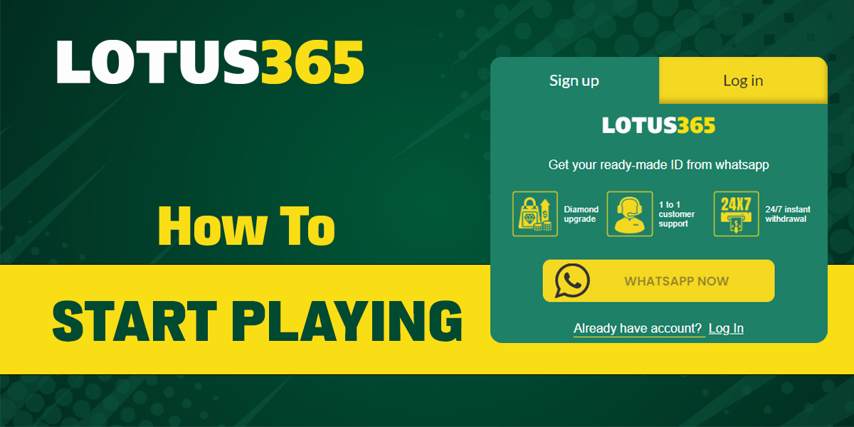 Instructions on how to start betting on Lotus365 site
