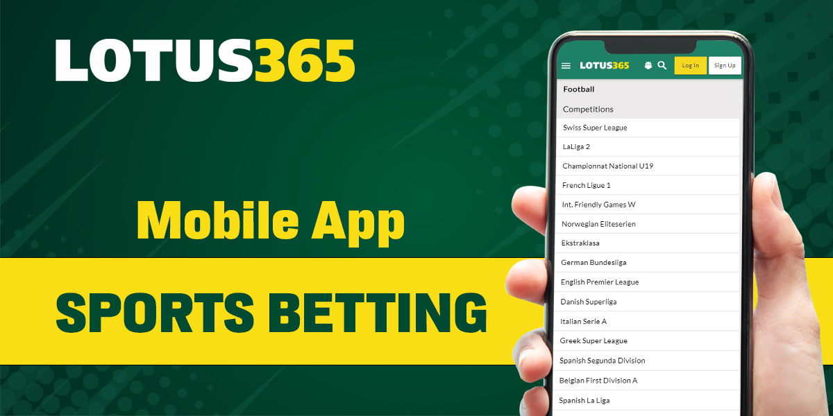 Sports betting in Lotus 365 mobile app for Indian users
