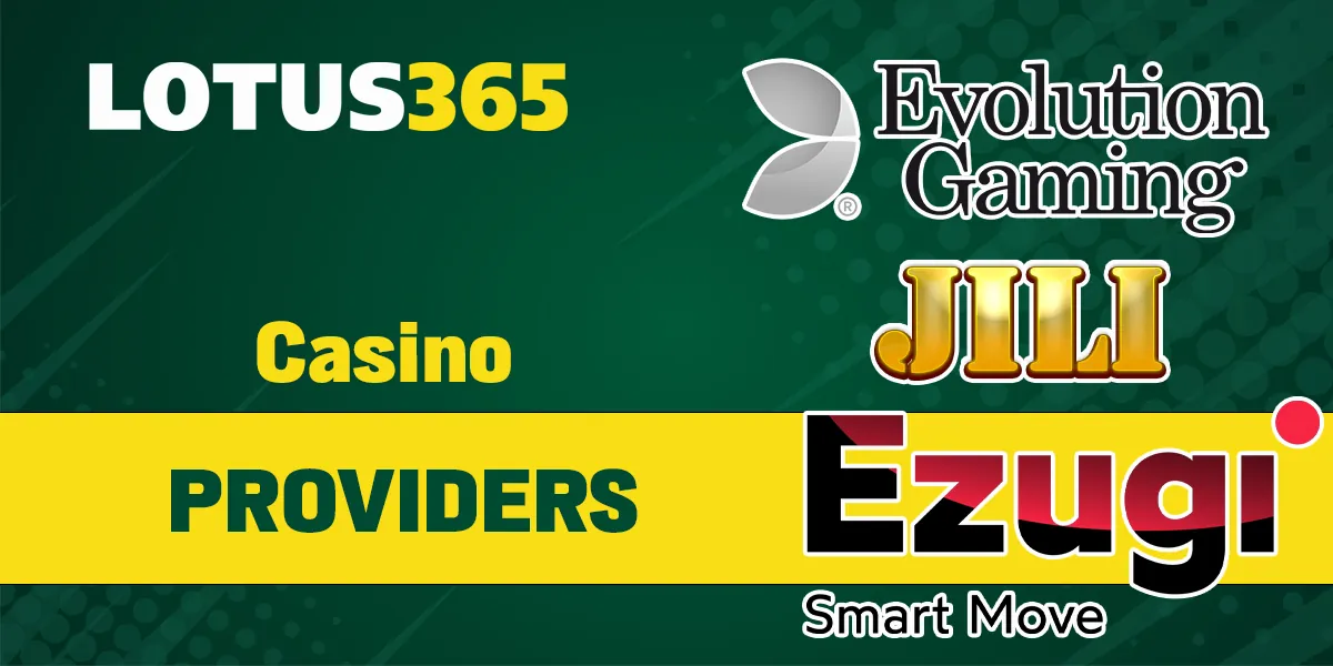 Providers for online casino games on the Lotus 365 platform