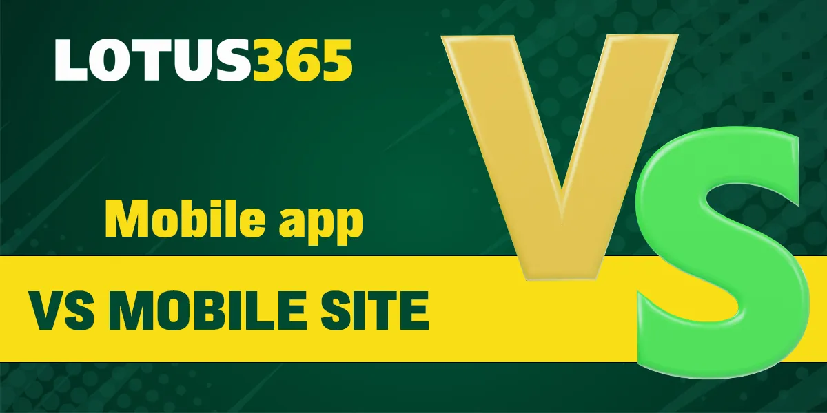 Difference between the mobile version of the site and the bookmaker's Lotus 365 app