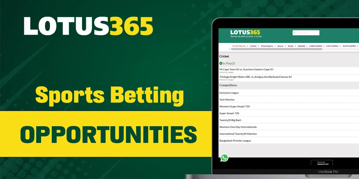 Betting on sports on the Lotus365 online platform