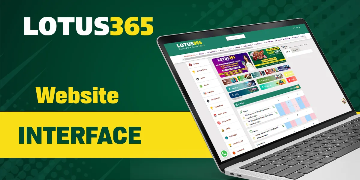 Lotus365 online bookmaker interface for users